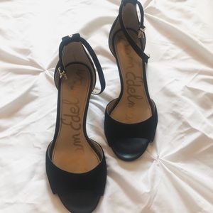 Size 6 Sam Edelman Black Strappy Peep Toe Pumps